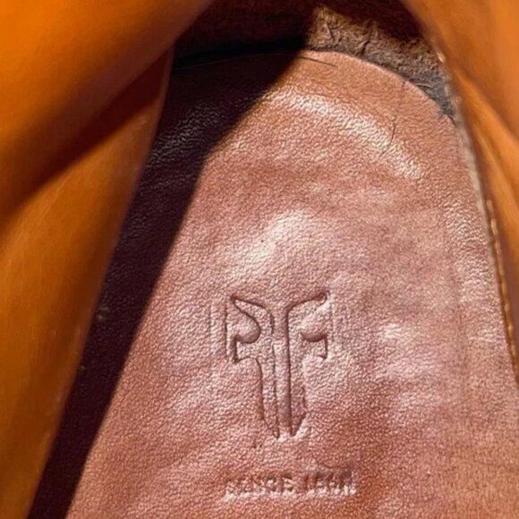 Frye Bowery Brown Leather Ankle Combat Boots Side Zip Lace up Men's Size 12 D - Picture 7 of 12